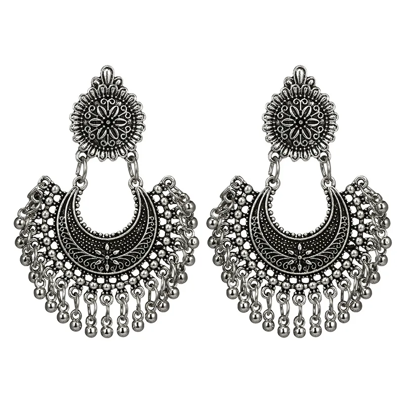 Индийские ретро-серьги Jhumka для женщин этнические украшения серьги в стиле бохо