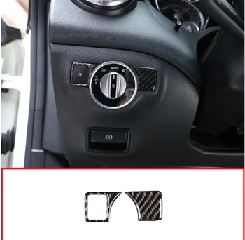 

Real Carbon Fiber Headlight Adjustment Button Trim Stickers For Mercedes Benz A W176 B W246 C W204 E W212 E350 GLK X204 GL ML