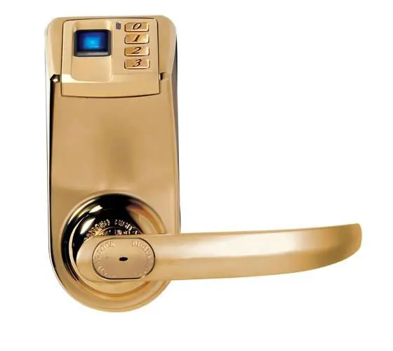

Free Shipping KO-F33 New arrival! Golden Lock ADEL DIY Fingerprint Door Lock with Password & Mechanical Key
