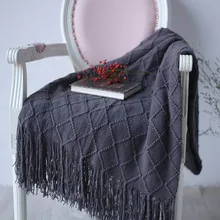 Супер мягкий искусственный кашемир плед одеяла с кисточками украшения дома Nordic Стиль Повседневное вязаный Одеяло для кровати дивана крышка одеяло