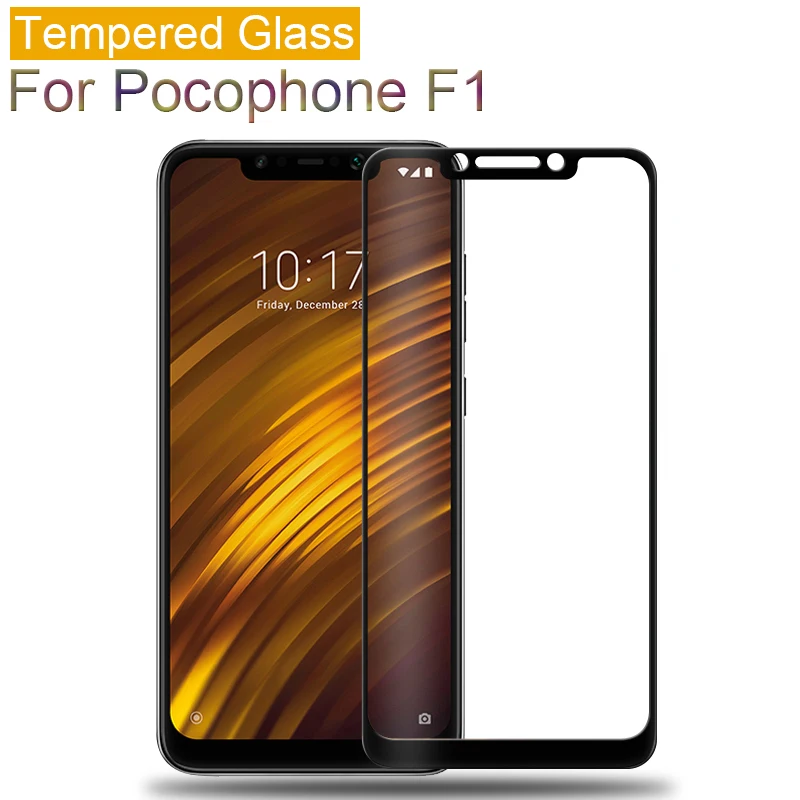 Для Xiaomi Pocophone F1 защита экрана из закаленного стекла на xiami xiomi Pocophone Pocofone Pocofon F1 защитный стеклянный чехол