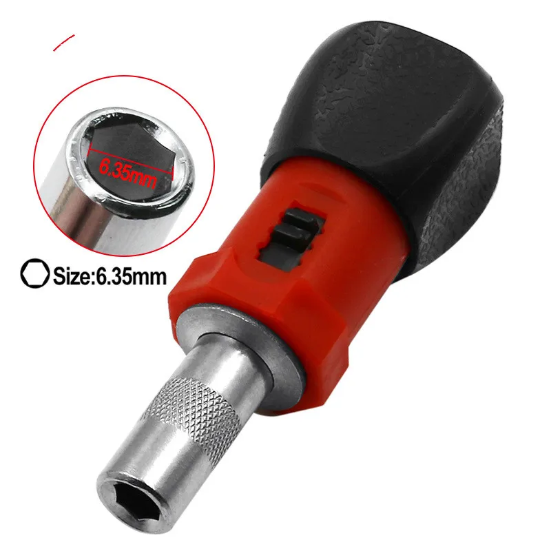 

Mini multi-function ratchet screw batch reverse forward 6.35mm internal hexagonal interface screwdriver bit holder