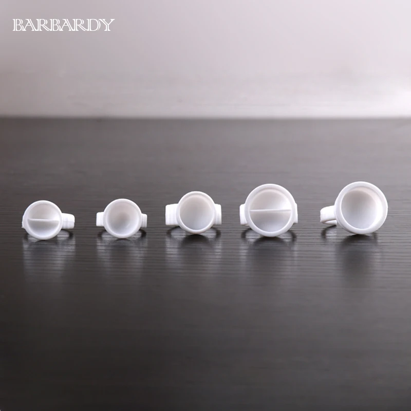 

200Pcs Microblading Pigment Cup/Cap Accessories Disposable Tattoo Ink Ring Cup for Permanent Makeup 3D Eyebrow Accessories Tools