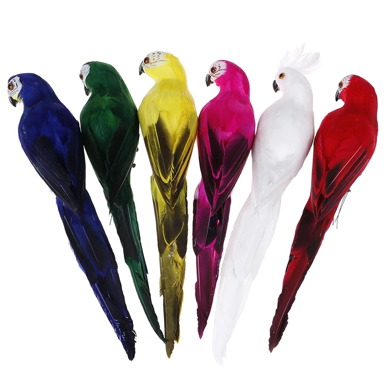 

1PCS Fashion Prop Decoration Cute 35cm Simulation Feather Foam Parrot Macaw Garden Bird Parrot