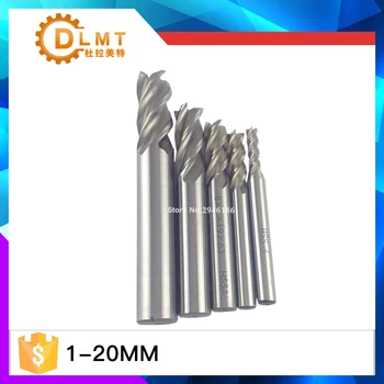 

New 2pc 2/3/4/5/6/8/10/12/14/16/18/20mm HSS CNC Straight Shank 4 Flute End Mill Milling Cutter Bits Cutting Tools mill cutter