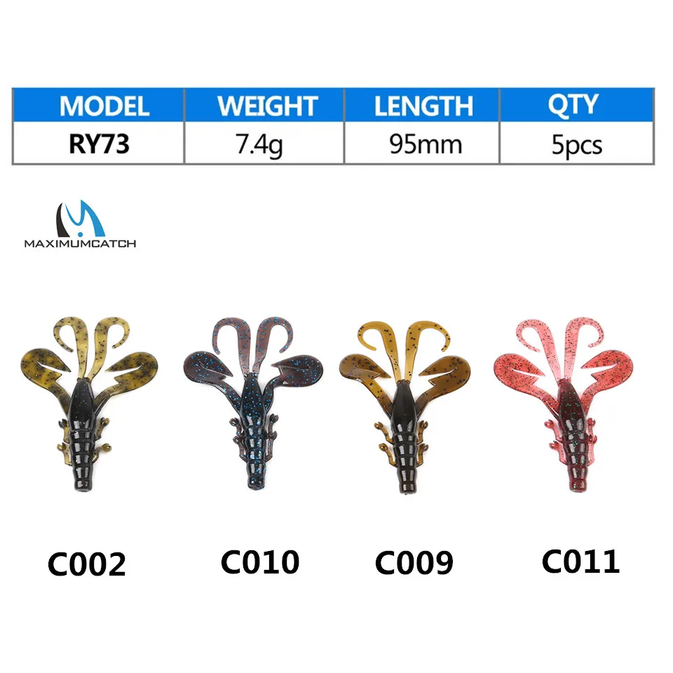 Maximumcatch 5 шт./лот Craws приманки Мягкие пластиковые рыболовные приманки 95 мм 7,4 г искусственные мягкие приманки