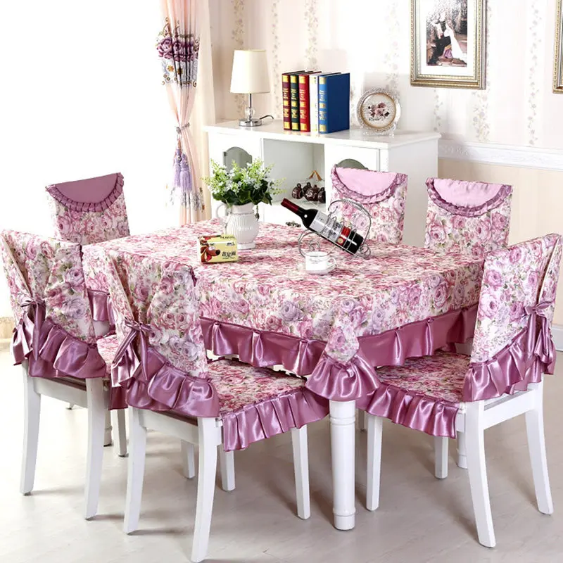 Rectangle Table Cloth Set 6 pcs Chair Covers +6 pcs chair Mats +One