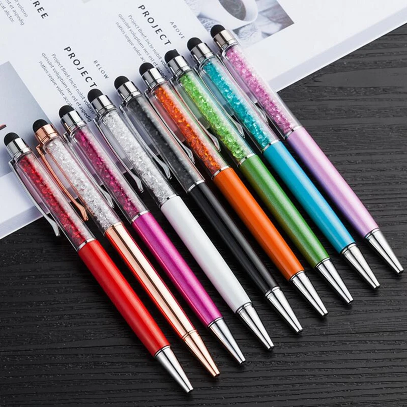 

Crystal Ballpoint Pen Luxury Gem Stylus Touch Pen for Writing Stationery Office & School Pen Ballpen Black Blue 20Colour