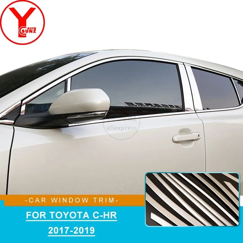 Stainless Steel car window trim strips molding For toyota c-hr accessories 2017-2019 styling for chr 2018 2017 YCSUNZ | Автомобили и