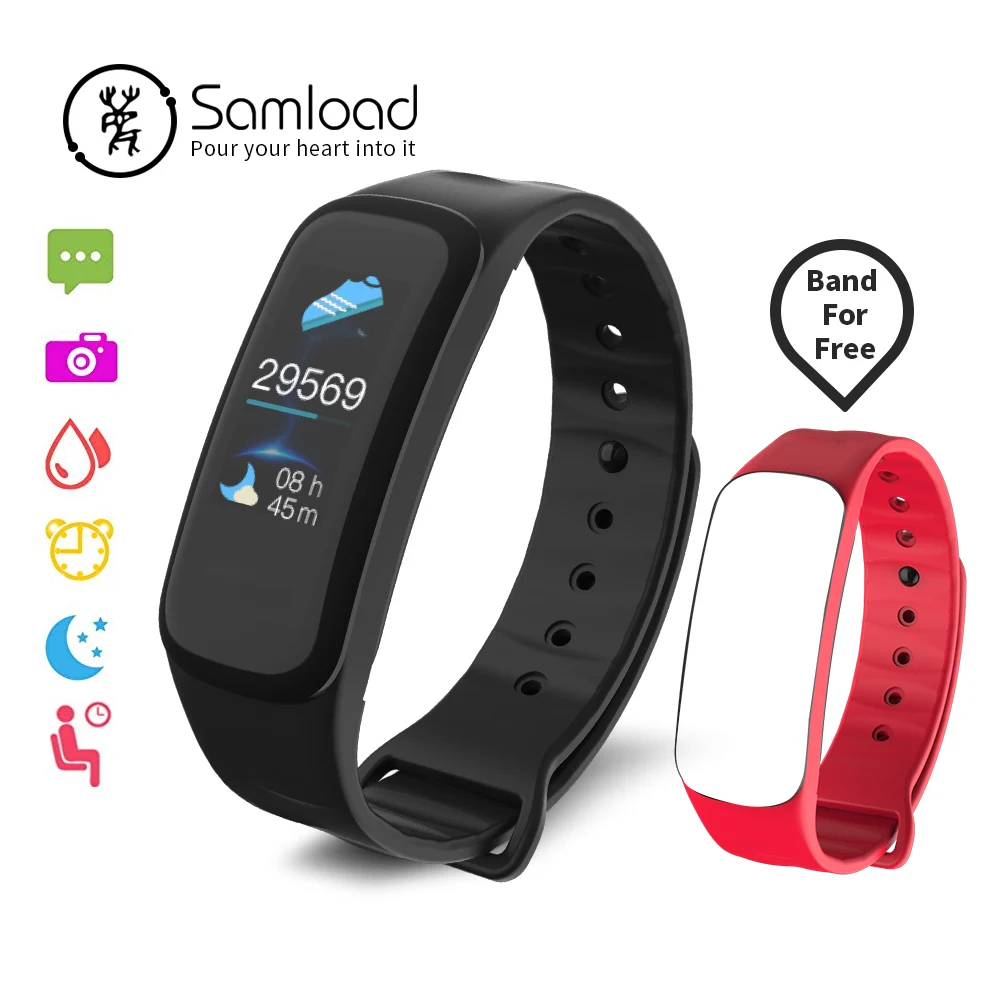 

Samoad Smart bracelet sport Wirstband Watch Band Alarm clock IP67 Calorie Counter Pedometer for Xiaomi iPhone 8 X Women Men Kids