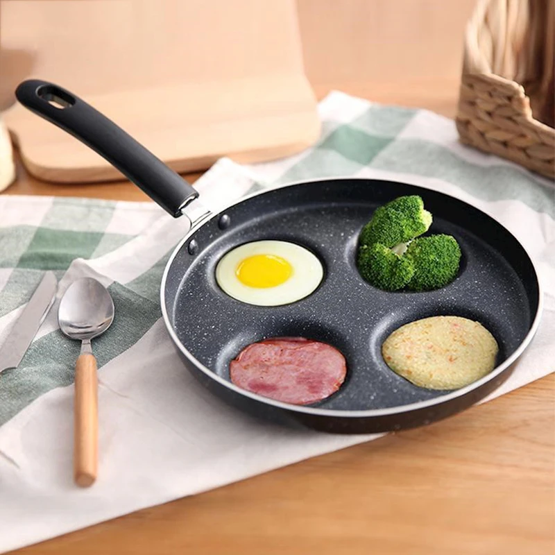 

1PCS Four-hole Omelet Pan For Eggs Ham PanCake Maker Frying Pans Creative Non-stick No Oil-smoke Breakfast Grill Pan Cooking Pot