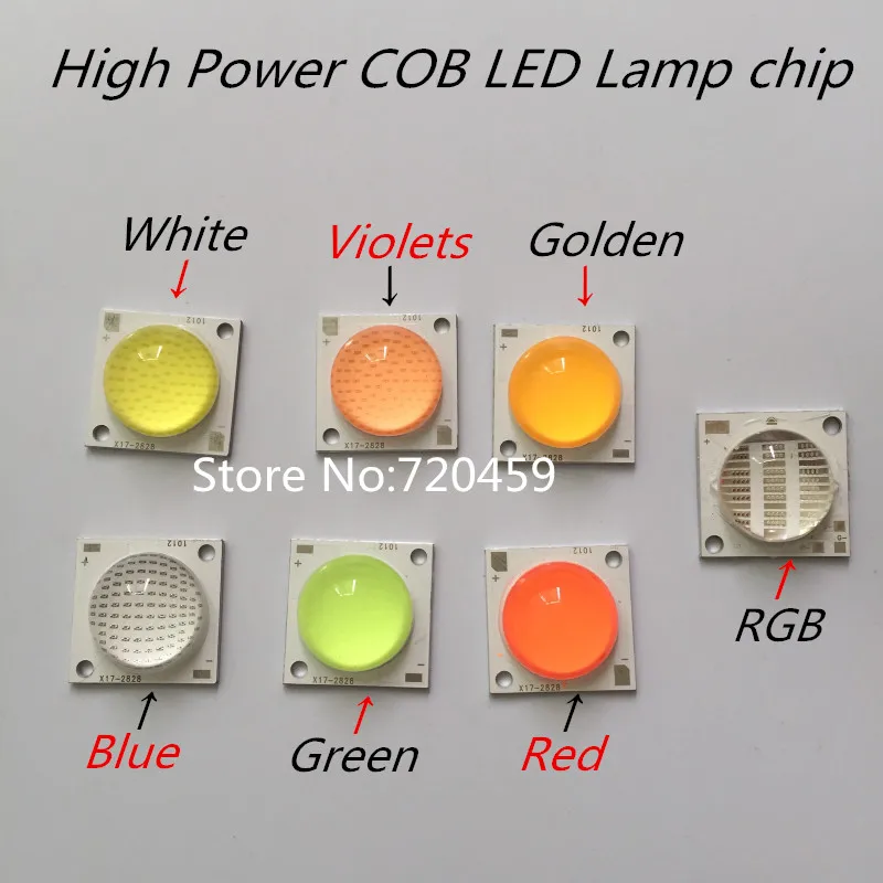 

50W High Power COB LED Lamp chip DC30-34V High Bright COB LED Lamp beads White Warm white Red Green Blue with Lens