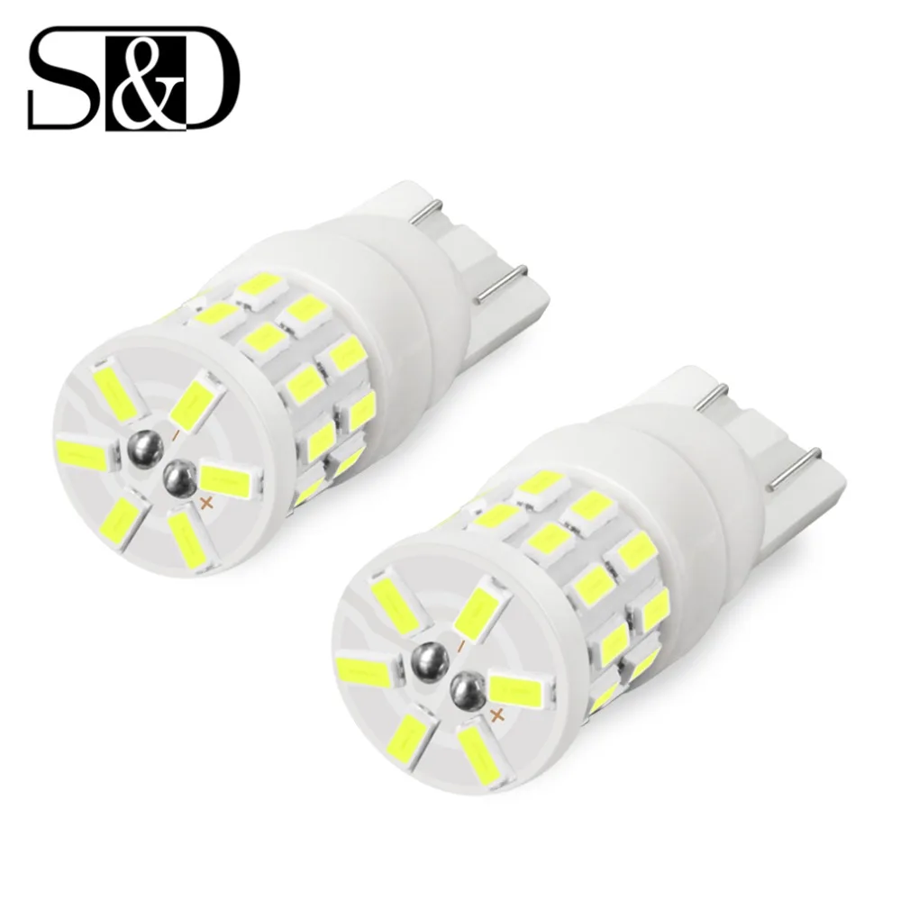 2 шт. T10 W5W светодиодный лампы 194 168 30SMD 3014 автомобильные светодиоды с чипом Подсветка салона Клин двери считывающая боковые лампы светодиодные лампы номерных знаков Лампы белого цвета с 12V