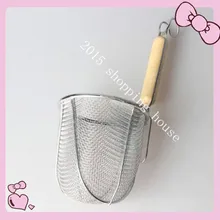 A01 присыпка из нержавеющей стали утечки забор Laomian Совок Дуршлаг сеть утечки лапша с деревянной ручкой Дуршлаги и Ситечко