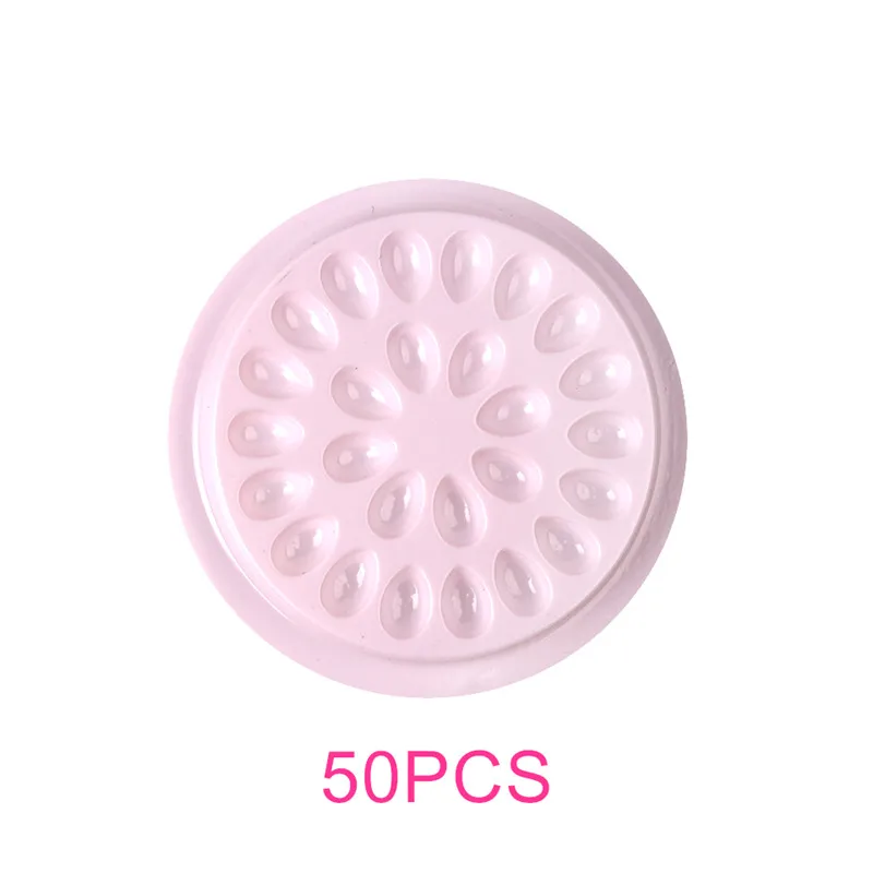 Портативный цветок формы прозрачный и розовый клей для ресниц держатель одноразовые прочные прокладки поддон для наращивания ресниц макияж инструменты - Цвет: Pink -50pcs