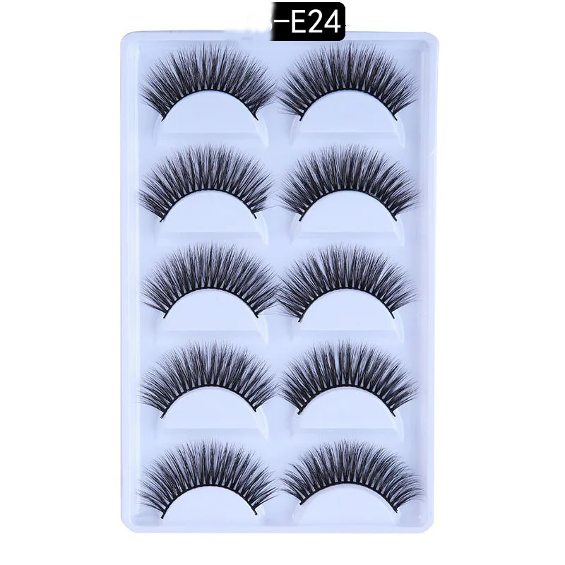 5 Pairs Mink Eyelashes New 3D Mink Lashes Thick HandMade Full Strip Fake Lashes Make up Eye lashe False Eyelashes Makeup - Цвет: 24