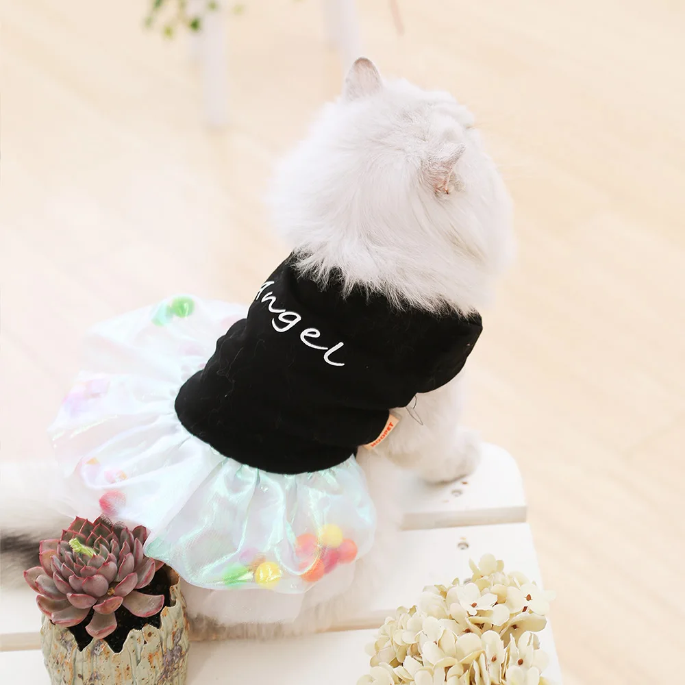 

Cat clothes spring and summer thin section princess dress cute cat cat pettiskirt small pet summer dress