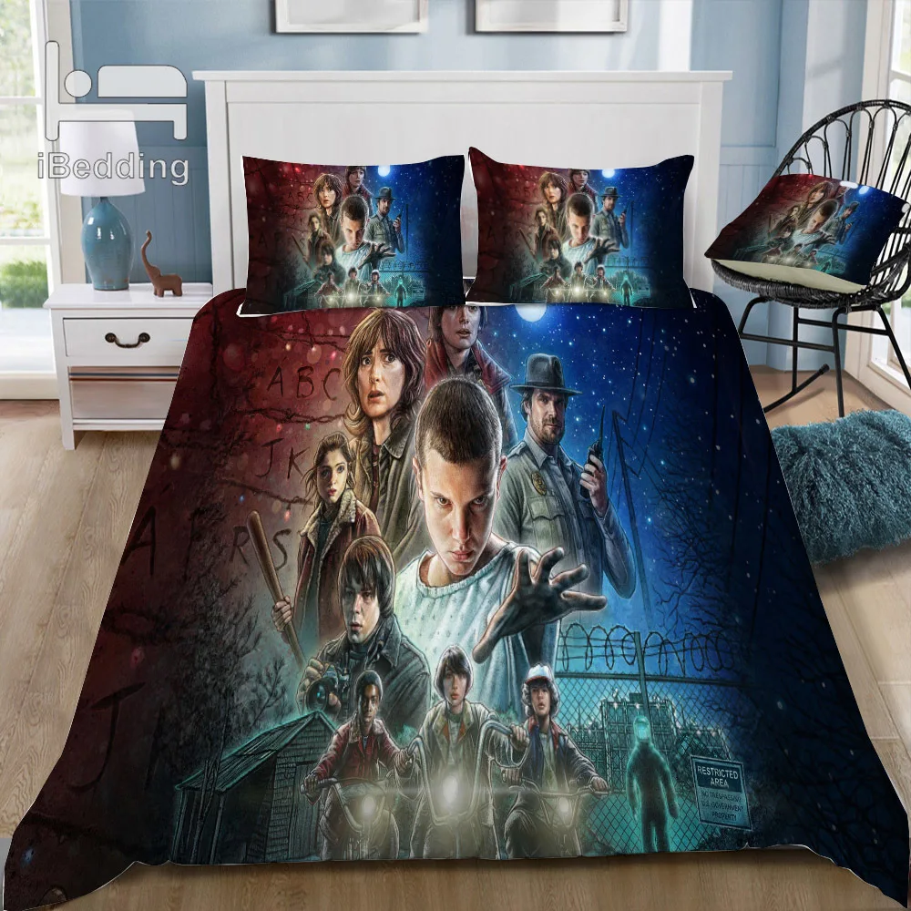 

Hot Stranger-Things 3D Bedding Set Printed Duvet Cover Set Twin Full Queen King Size Dropshipping