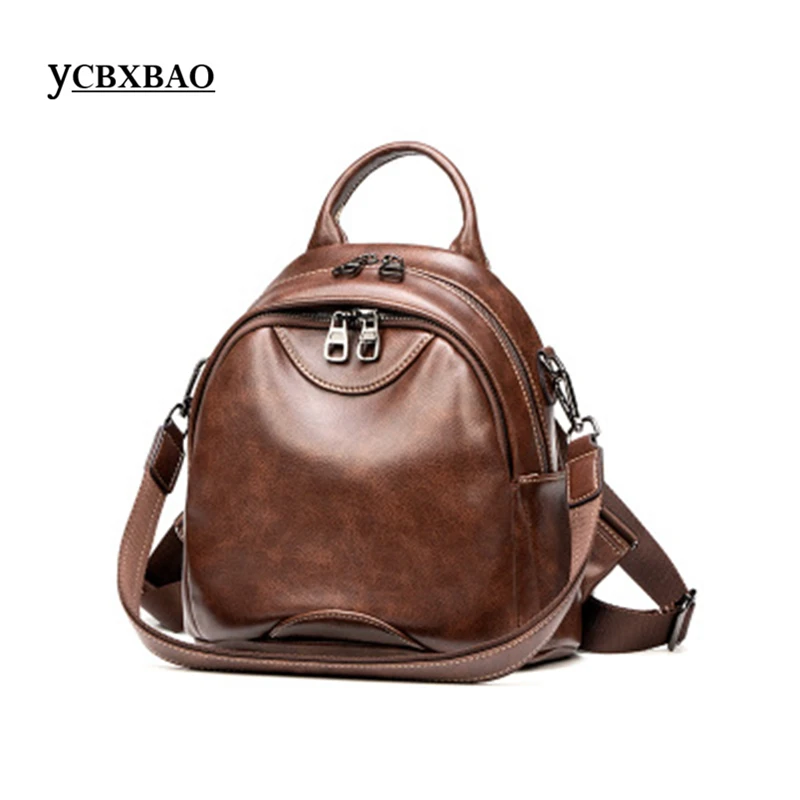 

Women Small Vintage Soft Genuine Leather Backpacks Ladies Real Leather Multifunction Backpack for Traver Bag School Bagpack Girl