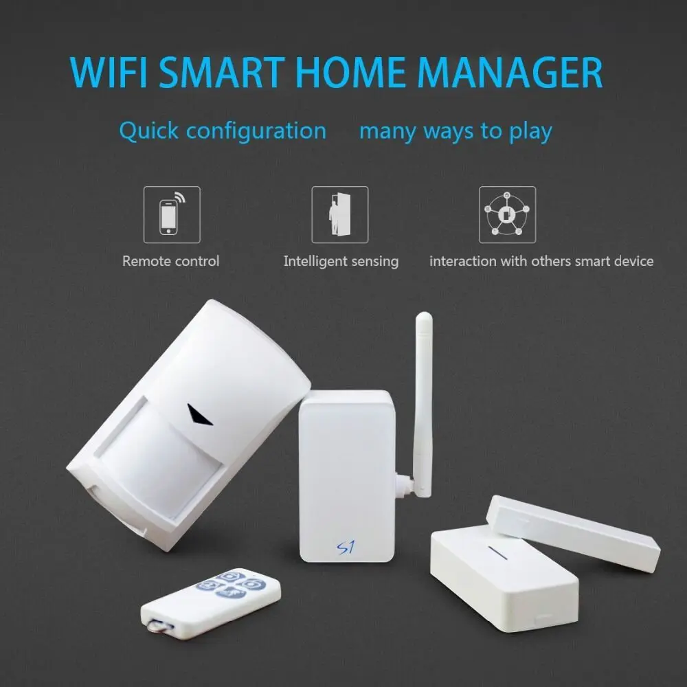 

Broadlink Wifi Alarm kit S1 HUB Security Suit Security Alarm Detector Motion Sensor Remote Control For Home Automation