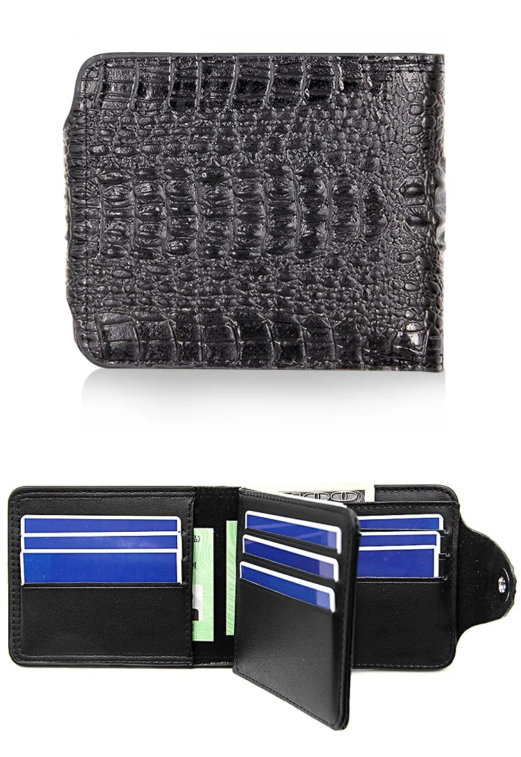 _12Menbense Hasp Short Wallets for Mens Credit Card Holder Men Purse Crocodile Patter Slim Wallet Money Purse