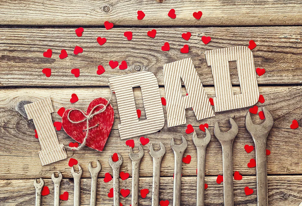 

Happy Father's Day Vinyl Photography Background Celebration Vivid Wood Love Dad Children Backgrounds for Photo Studio G-334
