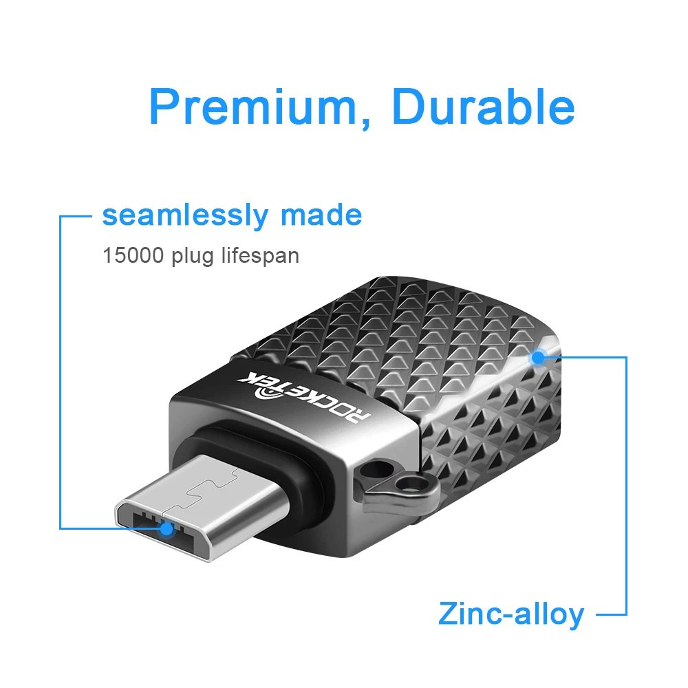 Rocketek Micro для USB OTG адаптер Алюминиевые аксессуары Мужской конвертер Samsung Xiaomi LG Huawei