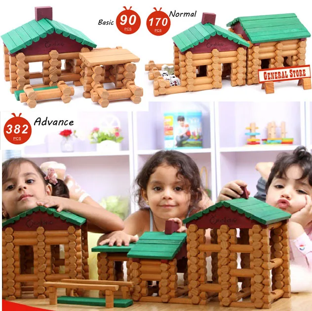 

2017 Top Brand New House Children Wooden DIY Wooden Assemblage Building Block Educational Baby Toy Forest Log Set High Quality