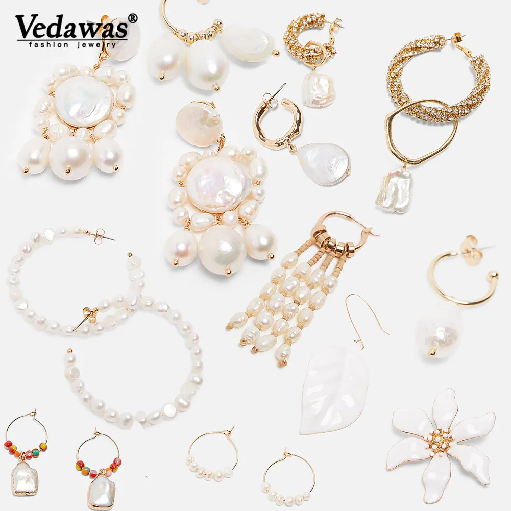 

Vedawas Maxi Pearls Long Earrings Handmade Oorbellen Pendientes Party Vacation Gifts Accessories Brincos Wholesale xg3190