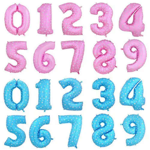 

30cm Large Blue Aluminum Foil Number Balloon 1 2 3 4 5 6 7 digit air balloons Evening Birthday Party figure Star Airballoon D20