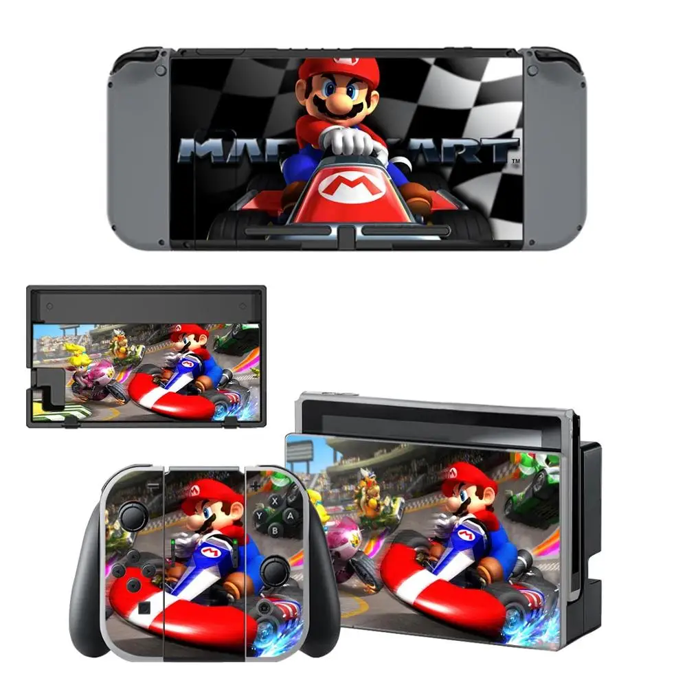 Защитная Наклейка для nintendo Switch Skins Mario Kart 8 наклейка для консоли nintendo switch Joy-con док-контроллер Sitckers - Цвет: YSNS0388