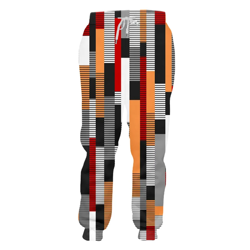 OGKB новые мужские/женские многоцветные решетки, 3D печать настраиваемая спортивная одежда хип-хоп толстовка и брюки комплект из 2 толстовки