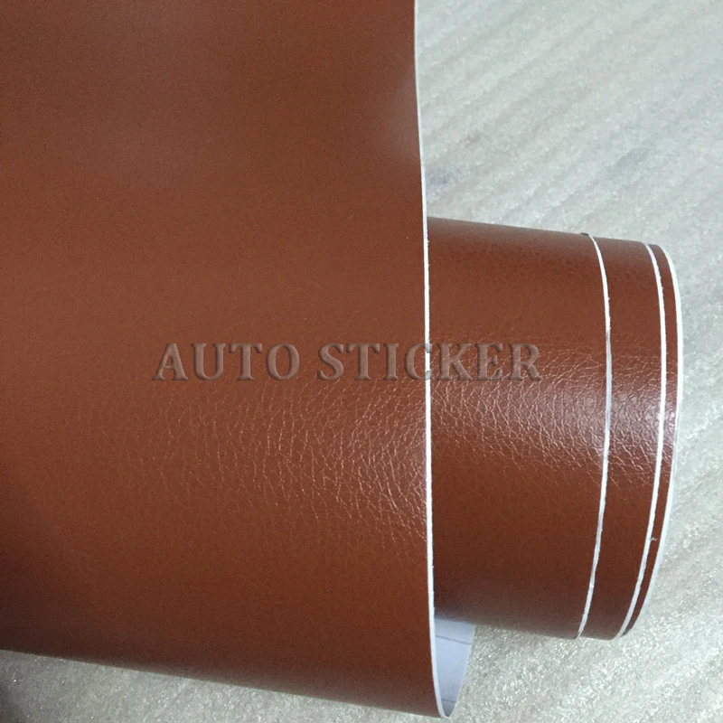 Brown leather skin car vinyl wraps 3