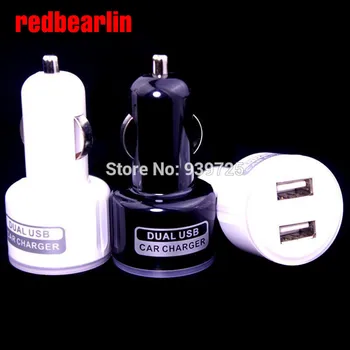 

redbearlin Beautiful Light Color Ring Double 2A Dual USB Car Charger For Iphone4 4S For iphone 5 5c 5s for ipad for samsung