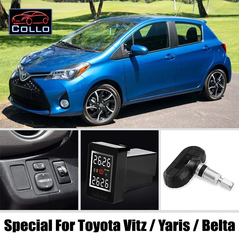 Специальная TPMS система контроля давления в шинах для Toyota Vitz Yaris Belta Vios Limo Aygo/Беспроводная система контроля давления в шинах внутренних датчиков