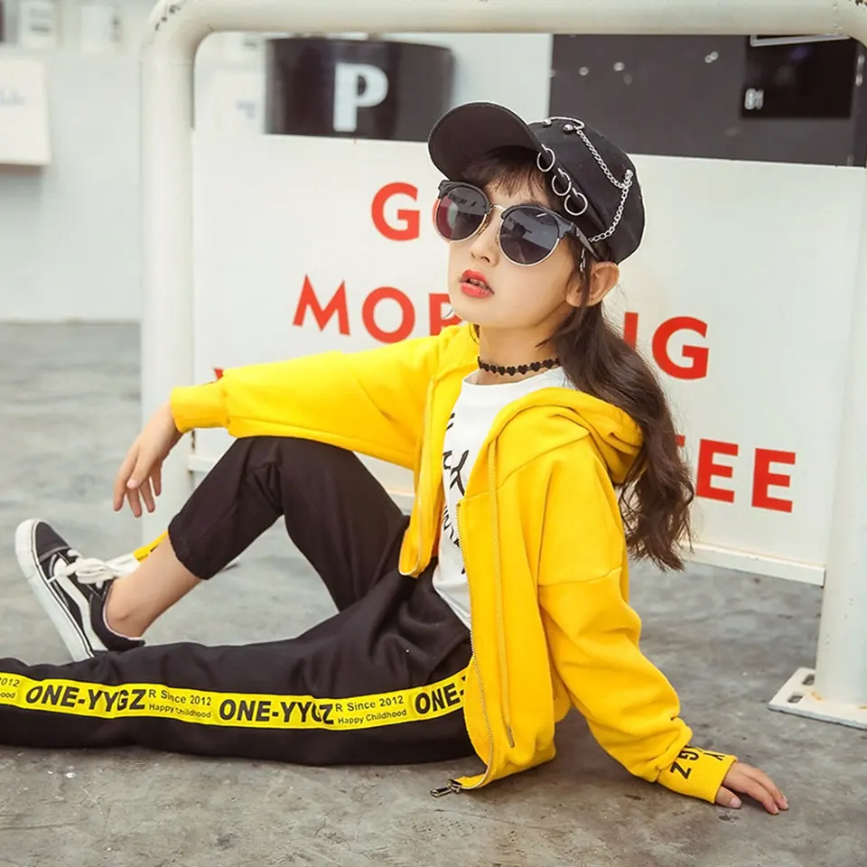 

2018 New Style Spring Autumn Kids Baby Girl Clothes Ylow Color Hoodies Sweatshirt Pants 2pcs Casual Sport Girl Outfits Sets