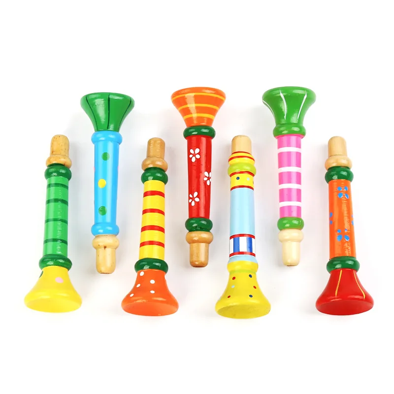 Baby Wooden Small Horn Whistle Musical Toy Music Instruments For Kid Playing Music Early Education Interactive Toys For Children