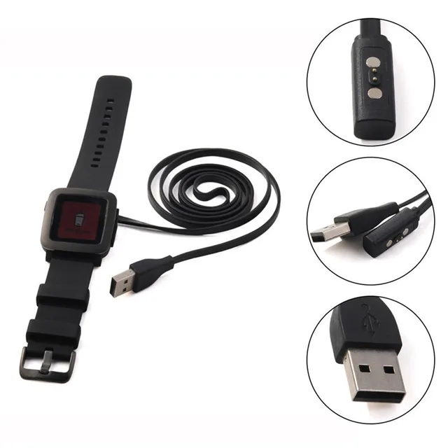 Rondaful Smart Watch USB Charger Charging Cable for Pebble Time / Time