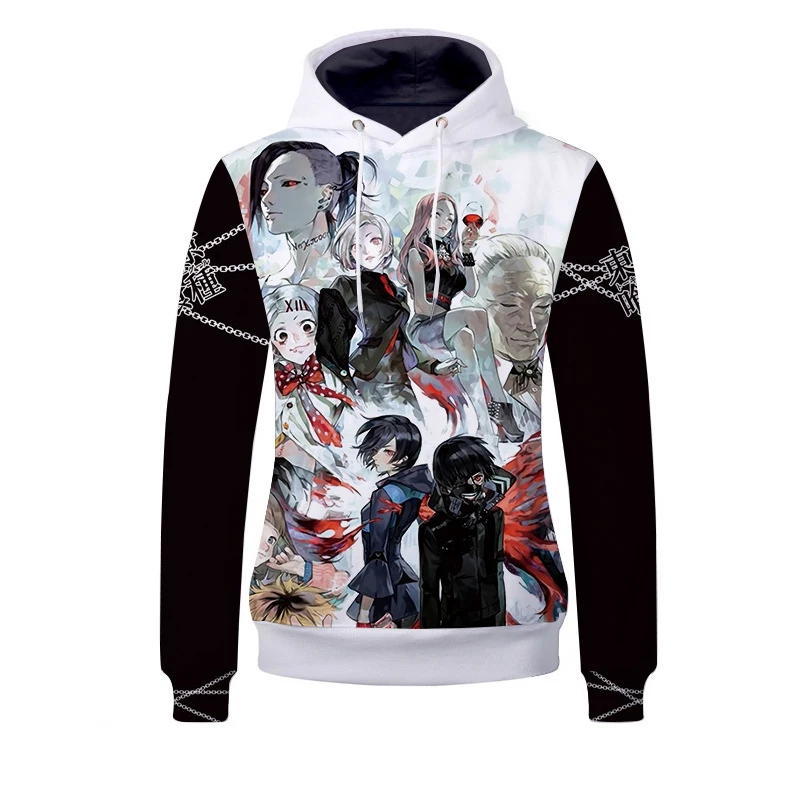 Fans Wear 2019 Unisex Hoodies for Fans Anime Tokyo Ghouls 3D Print Pullover Sweatshirts Tokyo Ghoul Harajuku Hip Hop Men Women