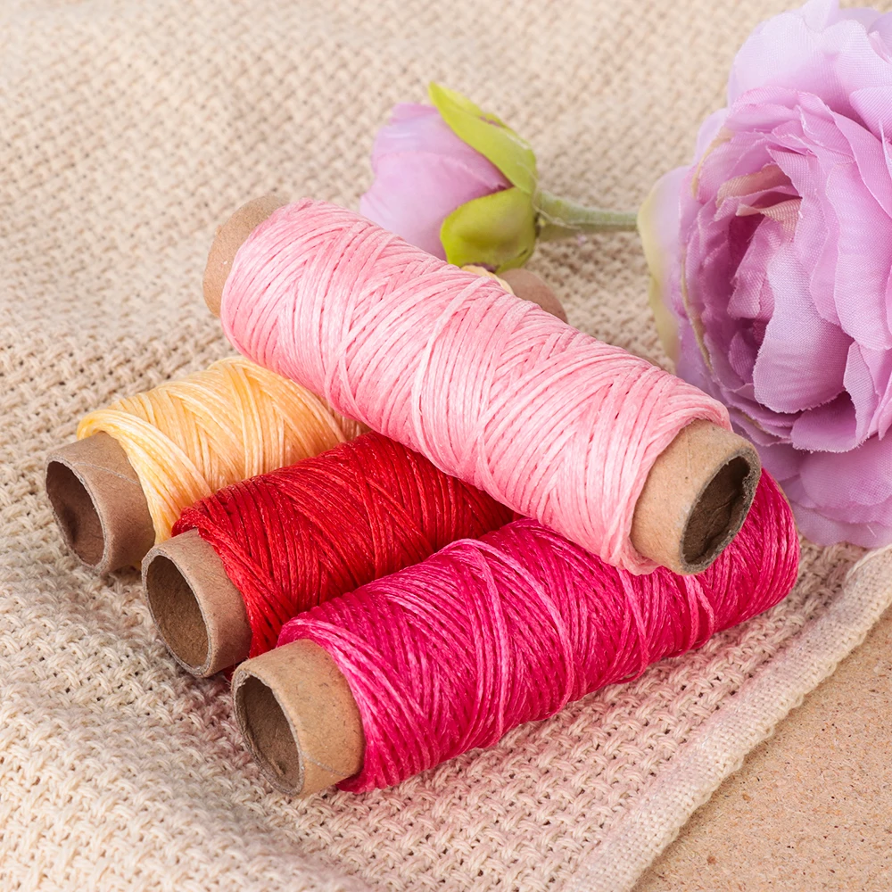 30m/Roll 1mm Durable Waxed Thread Cotton Cord String Strap Hand Stitching Thread For Leather Material Handcraft Tool