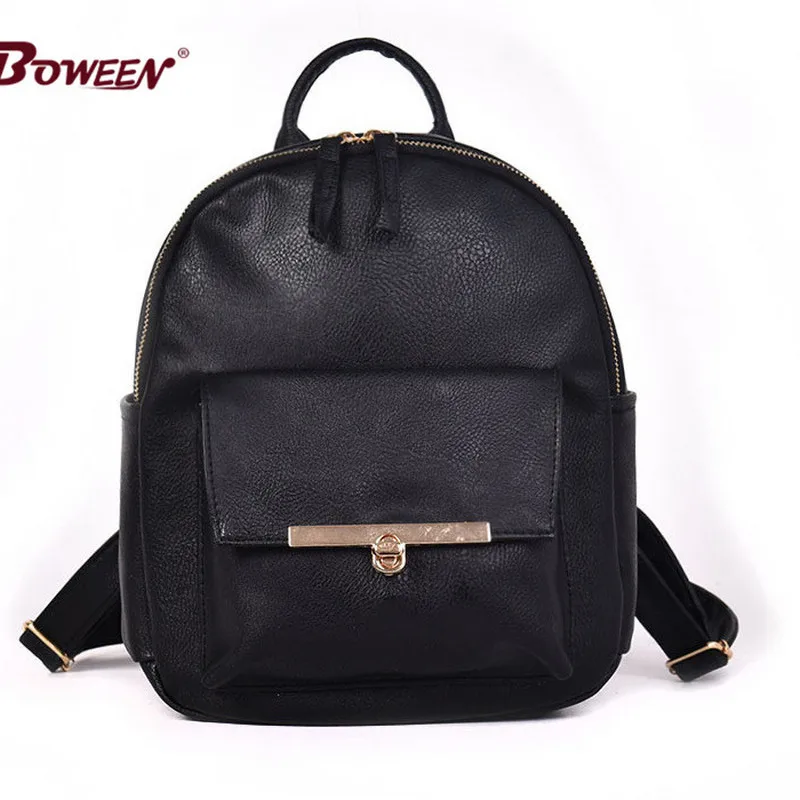 Черный кожаный рюкзак для женщин сумка небольшой Винтаж 2018 школьные рюкзаки для обувь девочек школьный портфель для подростков Молодежная