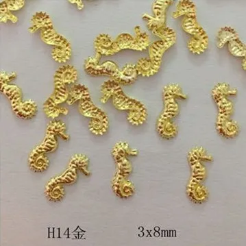 1000 шт золотые, серебряные, медные гвозди, серия японского океана, заклепки, блестящий металлический скраб, дизайн, очаровательные 3D украшения для ногтей, сделай сам, наклейки для ногтей - Цвет: H114 gold