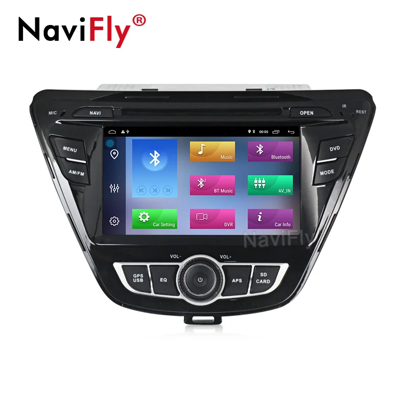 Best Navifly Android9.1 Quad core Car DVD GPS Player for HYUNDAI ELANTRA support Radio BT 4G wifi RDS DVR view camera 1