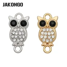 JAKONGO Золото Серебро Цвет Кристалл Сова разъемы для изготовления ювелирных изделий браслет ювелирных изделий DIY Аксессуары 21x11 мм 5 шт./лот