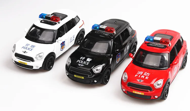 1:32 игрушечный автомобиль Mini Cooper Police металлическая игрушка сплав супер автомобиль Diecasts& игрушечный Транспорт модель автомобиля Миниатюрная модель автомобиля игрушка для детей