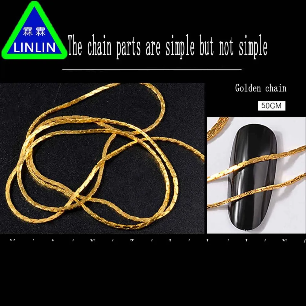 

LINLIN Japanese Manicure flat chain Manicure fine chain quality Manicure nail metal decoration decorative chain