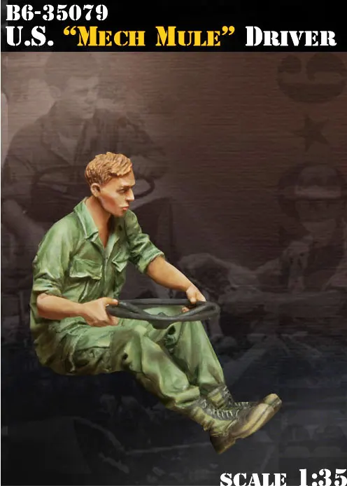 

Scale Models 1/35 US Mech Mule Driver include 1 soldier figure uncolor Resin Model