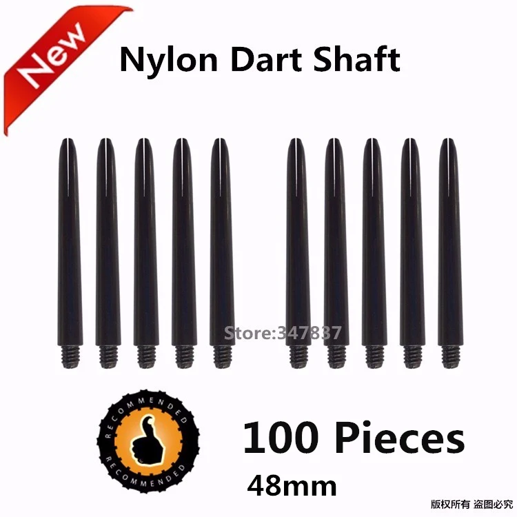 

High Quality Plastic/Nylon Black/White Dart Shaft 30/100pcs lot Darts Accessories 54mm/48mm/46mm length 6mm/2BA Thread