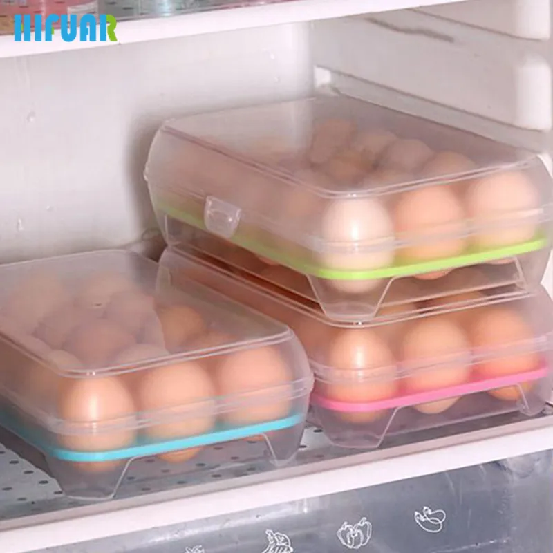

HIFUAR 15 Grid Kitchen Egg Storage Box Egg Storing Egg Kitchen Tools Egg Container For Refrigerator