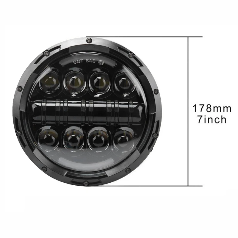 2016 New 7 inch 80W Chrome Motorcycle LED Headlight with white DRL and yellow turn Signa for Harley davidson Motorcycle lighting (22) 33
